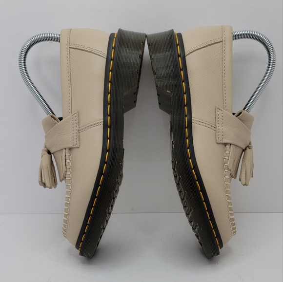 Dr. Martens | Adrian beige tan leather chunky tassel loafer shoes | WMS 7 - Picture 8 of 11